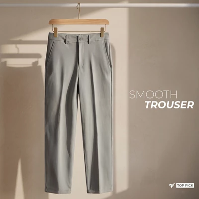 Quần âu smart SMOOTH TROUSER TORANO mặt vải phẳng phiu, hạn chế nhăn nhàu và co giãn thoải mái HABF801