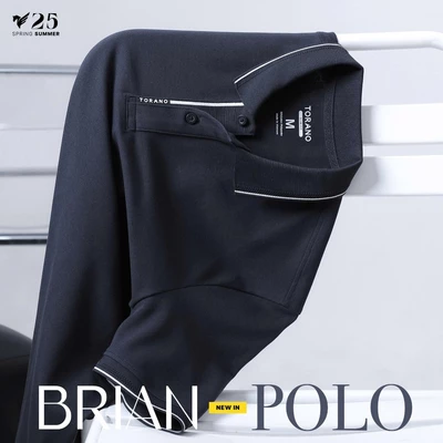 Áo polo BRIAN POLO TORANO trơn bo kẻ mát lạnh, khô thoáng, thấm hút tốt FSTP046