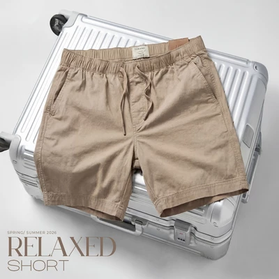Quần short kaki nam SMART KHAKI SHORTS TORANO dáng basic cạp chun bền màu FSBK010