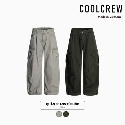 Quần Jeans Túi Hộp 𝐂𝐎𝐎𝐋𝐂𝐑𝐄𝐖 Ống Rộng Unisex Nam Nữ Phong Cách Thời Trang QTD082