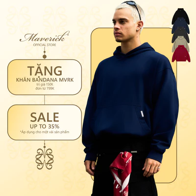 Áo Hoodie MVRK Initial Unisex Boxy 440GSM Chất Nỉ Chân Cua Dày Dặn Thấm Hút Chống Nắng Tốt