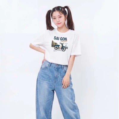 Áo Thun Boxy Fit Graphic Sài Gòn Chill LIMEORANGE - LU26101111