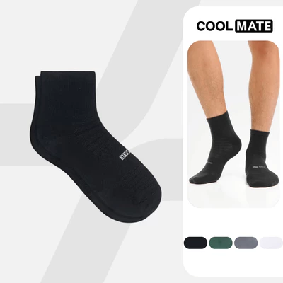 [MUA 2 GIẢM 5%]Tất cổ trung Cotton thoáng khí khử mùi mới Coolmate