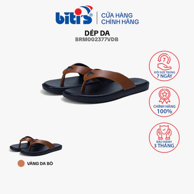 Dép Da Thời Trang Nam Biti's BRM002377VDB (Vàng da bò)