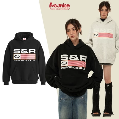 Áo Hoodie REUNION "S&R" Áo Hoodie Nam Nữ Form Mũ Rộng HD46