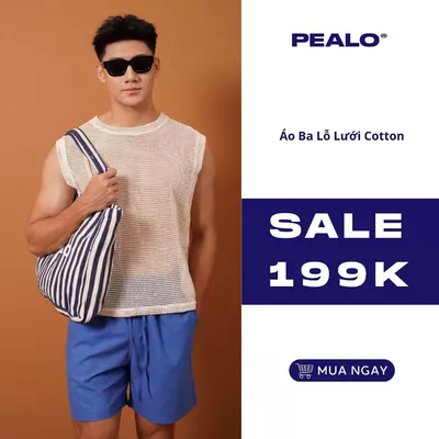 Áo Ba Lỗ Lưới Cotton PEALO PEALO SS25 SPT4