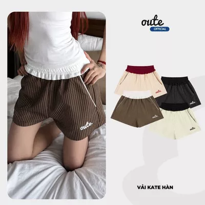 Quần Short Kẻ Sọc Nữ Kate Phối Lưng Outerity Peachy  | Unisex Local Brand 2026