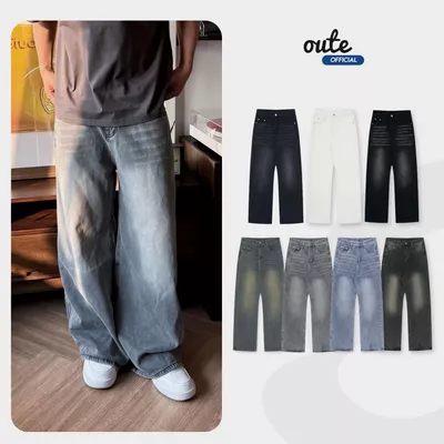Quần Jean Outerity Wash Ver.2 Cạp Cao Ống Suông / Form Unisex Nam Nữ