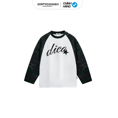 Áo thun tay dài DirtyCoins Raglan Waffle Dico Star White