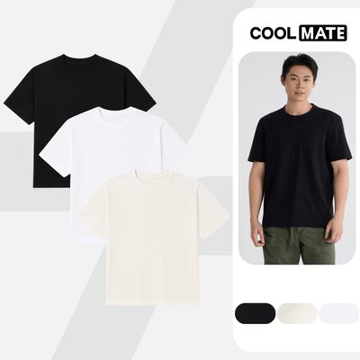 COMBO 3 Áo thun Tshirt nam Regular Fit Cotton poly 180gsm mềm mại, chất mát, thoáng khí Coolmate