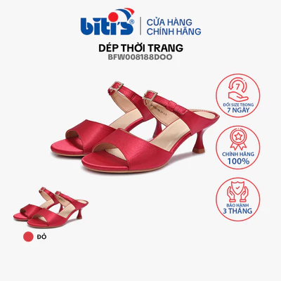 DÉP THỜI TRANG SI TPR NỮ BITI'S BFW008188DOO - màu đỏ - size35 đến 39