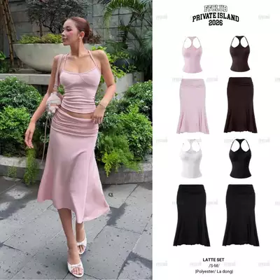[CÓ TÁCH SET]  Áo Tanktop ba lỗ kèm Chân váy LATTE FFCLUB
