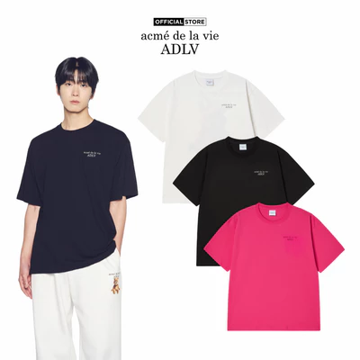 Áo Thun ADLV AC Bear Basic Logo dáng Oversized màu Đen/Kem/Hồng - Hàng chính hãng
