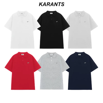 Karants Áo Polo Oversize Vải Cotton Cá Sấu Gắn Thanh Kim Loại Trơn Nam Nữ Unisex - KR215