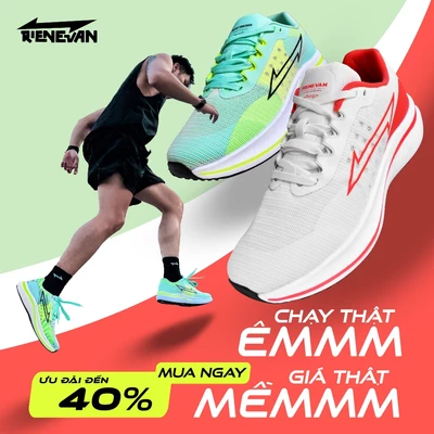 Giày Chạy Bộ Unisex RieNevan EZ RUN – Đế E2-Lite Đàn Hồi, Siêu Nhẹ & Thoáng Khí