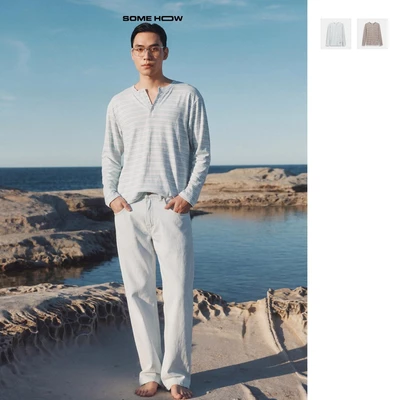[New5] Áo Thun Slimfit Tay Dài Kẻ Sọc Summer, Chất Vải Thoải Mái, AT0362, SOMEHOW
