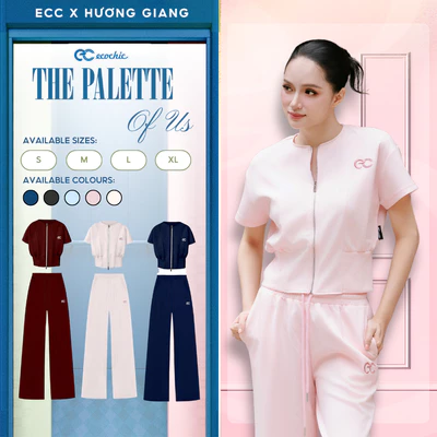 Set Bộ Dài ECOCHIC B228 Cổ Tròn Áo Khoá Kéo Quần Suông Chất Liệu Cao Cấp Chính Hãng