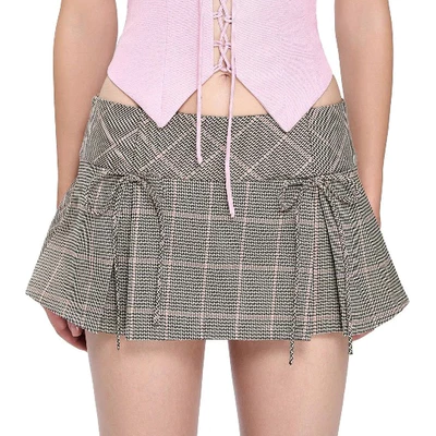 LSOUL Chân Váy Xếp Ly Cạp Trễ Sọc Caro Phong Cách Y2K Cá Tính Charli Skirt CV23100664
