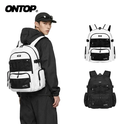 Balo canvas nhiều ngăn phối lưới ONTOP thiết kế trợ lực thoải mái khi mang Commuter Backpack | O-P77