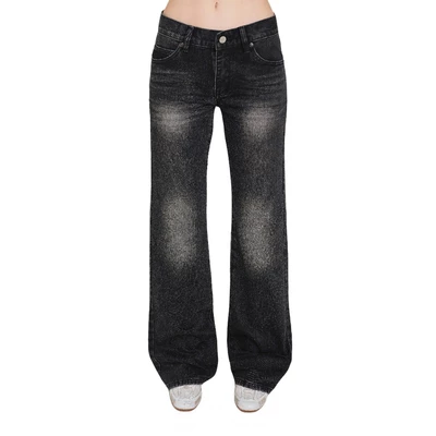 LSOUL Quần Jeans Nữ Ống Suông Dài Wash Loang Diva Pants J25120825 J25120826