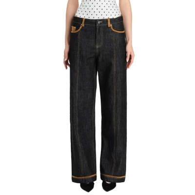 LSOUL Quần Jeans Nữ Ống Rộng Phối Chỉ Nổi Ezzo Pants J26030829