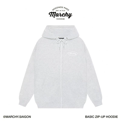 MARCHY - Basic Zip-up Hoodie - Áo khoác dây kéo