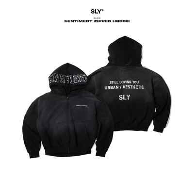 Hoodie Zip SLY Sentiment Black