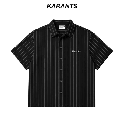 Karants Áo Sơ Mi Boxy Vải Satin Gắn Thanh Kim Loại Trơn Nam Nữ Unisex - KR471