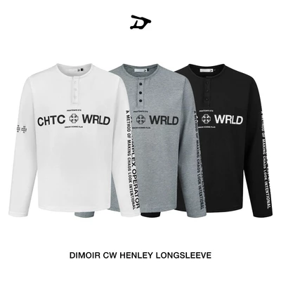 Áo thun DIMOIR tay dài CW HENLEY màu Đen / màu Xám / màu Trắng