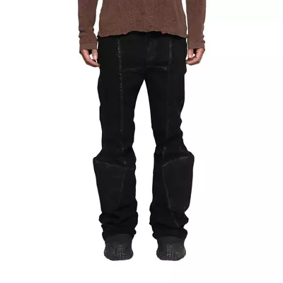 Quần Denim Skinny Goldie "GOLDIE PADDED FLARED PAINTED' Màu Đen Bôi Sơn