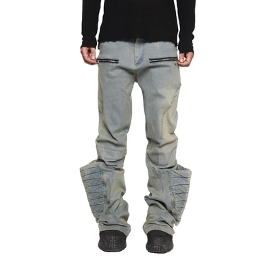 Quần Denim Goldie "ELECTRO POCKET" Phủ Sáp Giặt Mài Màu Xanh Sáng