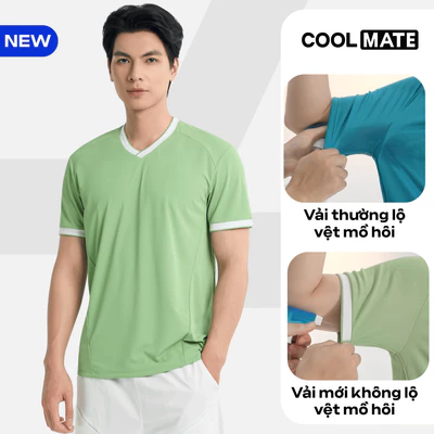[TẶNG COMBO 2 ĐÔI TẤT][MỚI]Áo thun thể thao nam cổ V Pickleball ZeroMark nhanh khô KHÔNG ĐỂ LẠI VỆT MỒ HÔI Coolmate