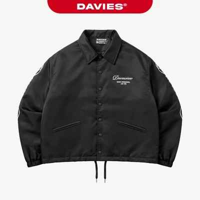 Áo khoác dù nam nữ cổ bẻ DAVIES thiết kế hình in sắc nét phối nút cài có dây rút gấu áo Relic Regime Jacket | D-AK33