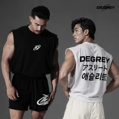 Áo ba lỗ Tank Top Degrey Cotton màu ĐEN/ TRẮNG Korea Japan
