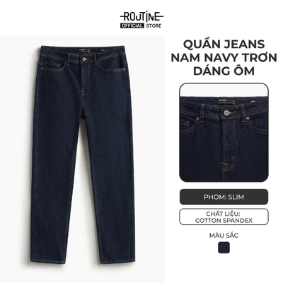 [🔥HOT] Quần Jean Nam Trơn Form Slim - Routine 10S25DPA103C