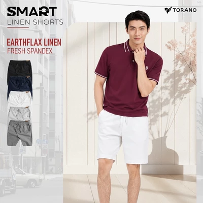Quần short đũi nam SMART LINEN SHORTS TORANO cạp chun thoáng mát, form chuẩn FSBI001