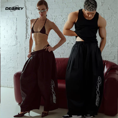 Quần Dài Degrey màu ĐEN Long Pants Micro Poly Thêu Athelete - PAMICRO
