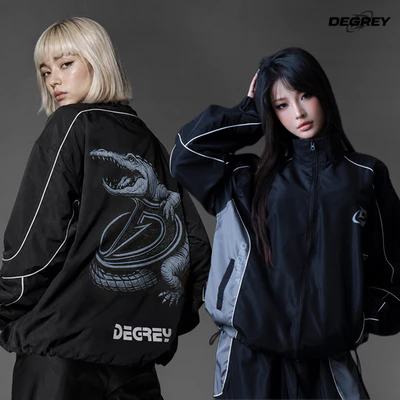 Jacket Degrey màu ĐEN in Mascot áo khoác dù thể thao - JKMASCOT