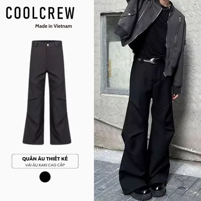 Quần Âu Kaki Unisex 𝐂𝐎𝐎𝐋𝐂𝐑𝐄𝐖, thiết kế phong cách cleanfit, dáng ống loe QTD049