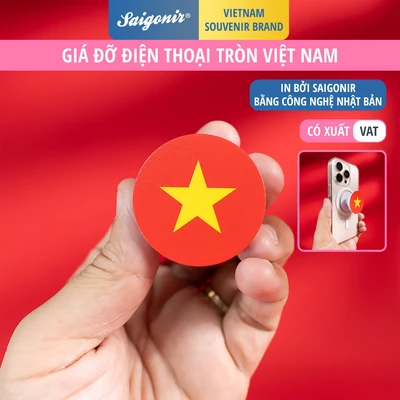 Giá đỡ điện thoại dán lưng hình tròn đường kính 4cm in hình Việt Nam Có mẫu in sẵn và có dịch vụ in theo yêu cầu