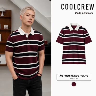 Áo Polo Kẻ Sọc Ngang 𝐂𝐎𝐎𝐋𝐂𝐑𝐄𝐖 Chất Liệu Cotton Cao Cấp Form Suông Unisex Phong Cách Hàn Quốc APN100