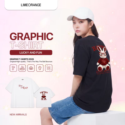 Áo Thun Boxy Fit Graphic Lucky And Fun LIMEORANGE LU26101113