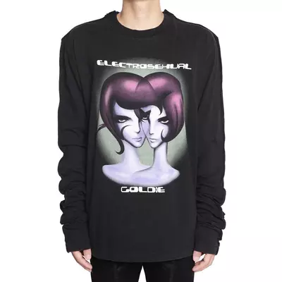 Áo Dài Tay Goldie "ELECTRO TWIN" Màu Đen 100% Cotton