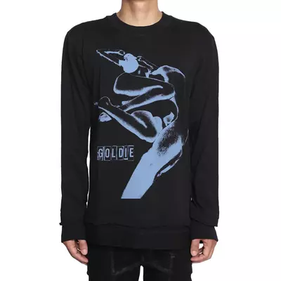 Áo Dài Tay Goldie "IWIWS BLACK" 100% Cotton