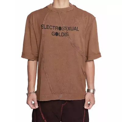 Áo Thun Goldie "ELECTRO WASHED BROWN" 100% Cotton Giặt Nhuộm Cắt Xẻ