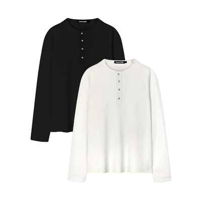 Áo thun waffle tay dài unisex - Ivankov Raglan Waffle Henly