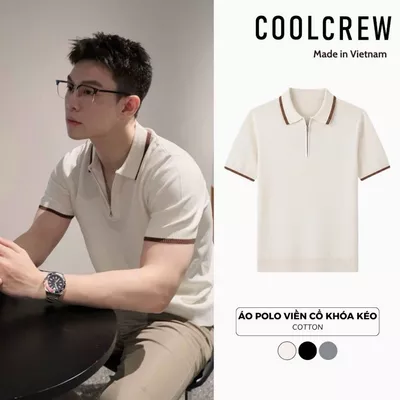 Áo Polo Viền Cổ Phối Khóa Kéo 𝐂𝐎𝐎𝐋𝐂𝐑𝐄𝐖 Form Rộng Tay Ngắn Basic Phong Cách Hàn Quốc Unisex APN107