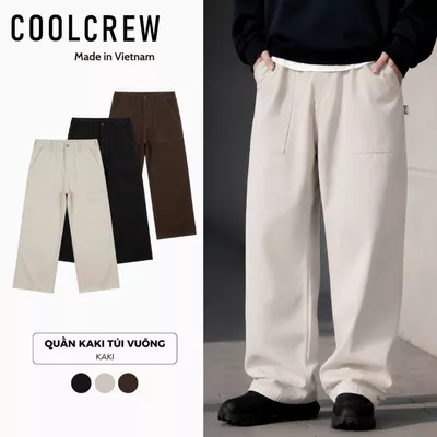 Quần Jeans Kaki Ống Suông Basic Unisex 𝐂𝐎𝐎𝐋𝐂𝐑𝐄𝐖 Túi Vuông Rộng Unisex Minimalist Phong Cách Hàn Quốc QTD121