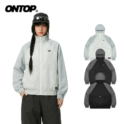 Áo khoác dù lạnh có mũ tháo rời ONTOP chống nắng, trượt nước 2 lớp thoải mái Convertible Jacket | O-AK14