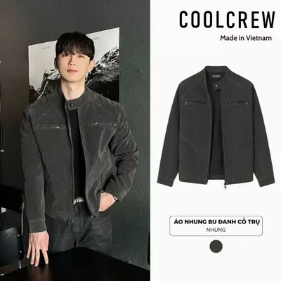 Áo Khoác Bu Đanh Cổ Trụ 𝐂𝐎𝐎𝐋𝐂𝐑𝐄𝐖 Khóa Kéo Dáng Ngắn Unisex Nam Nữ Phong Cách Cá Tính AKD081